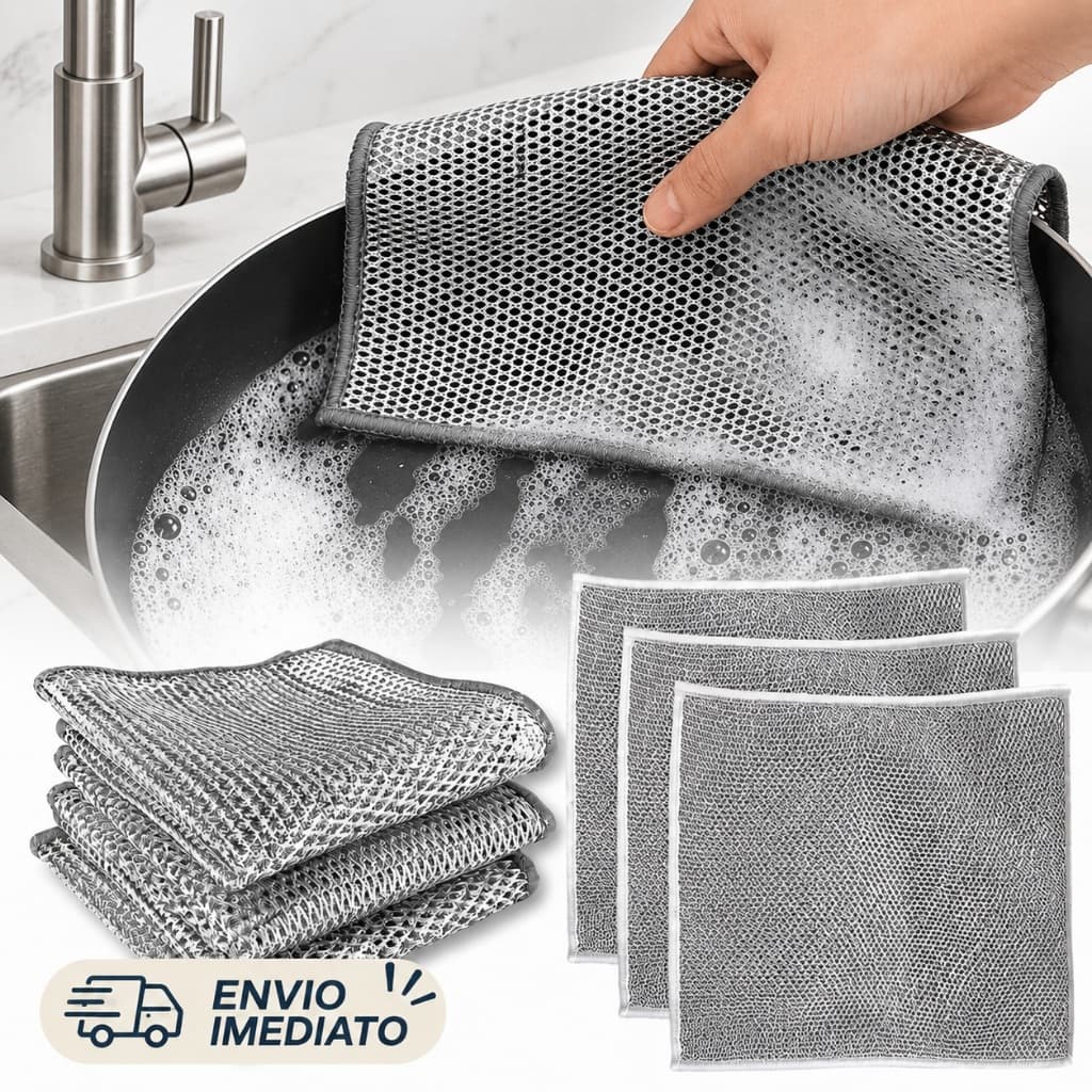 Kit 5/10/20 Panos De Limpeza Aço Premium Arear Panela Fogão Box Louça Tira Gordura Reutilizável