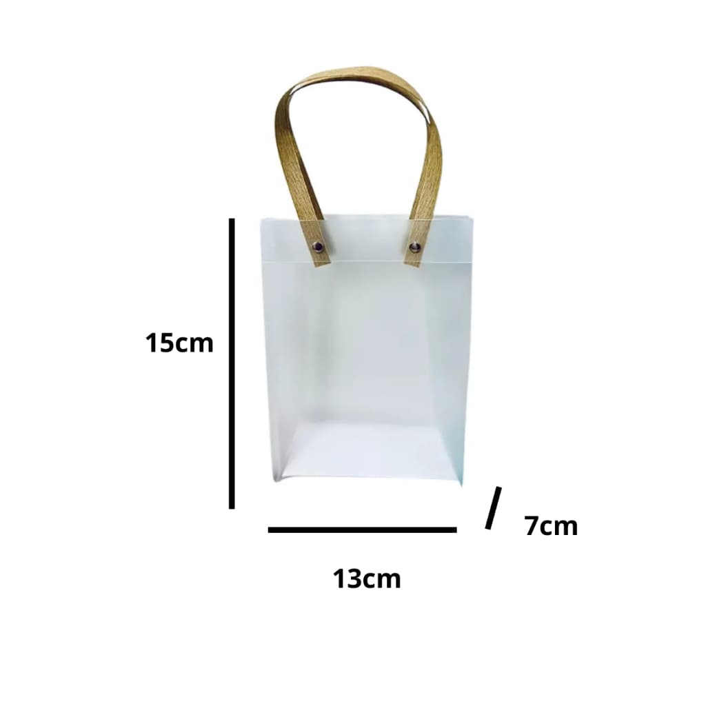 Kit 10 Sacolas Transparente de PVC Fosca para Presentes