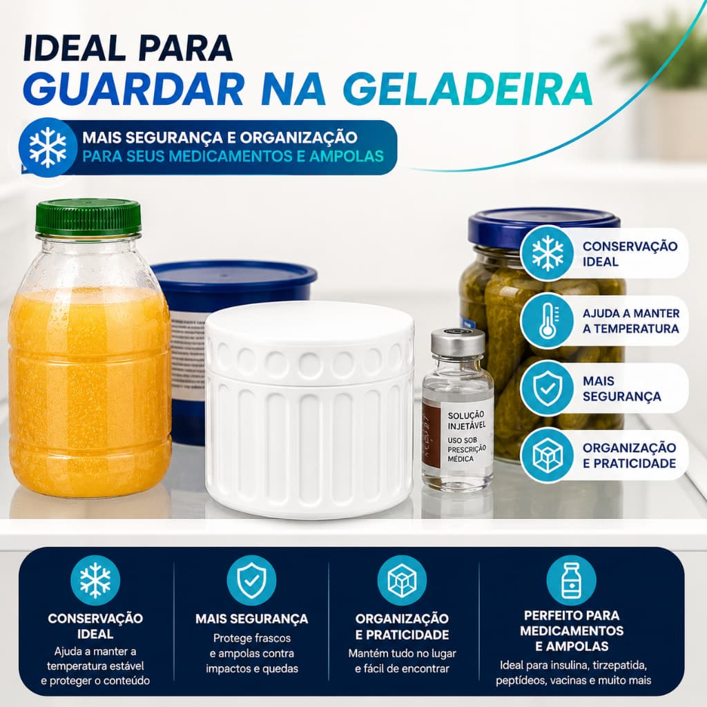 Organizador Porta Ampolas e Insulina – Proteção, Organização e Segurança