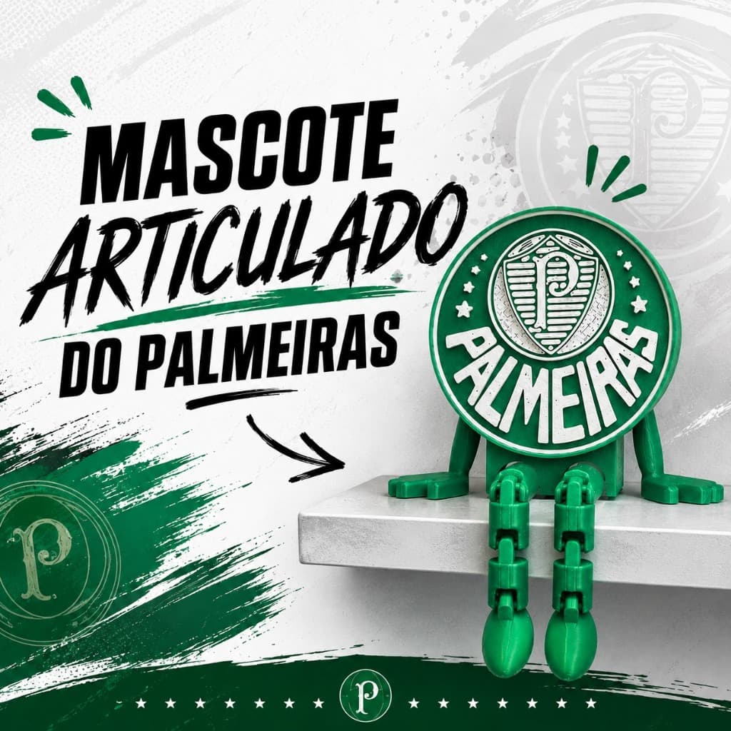 Boneco Escudo Palmeiras Articulado | Decoração para Torcedores