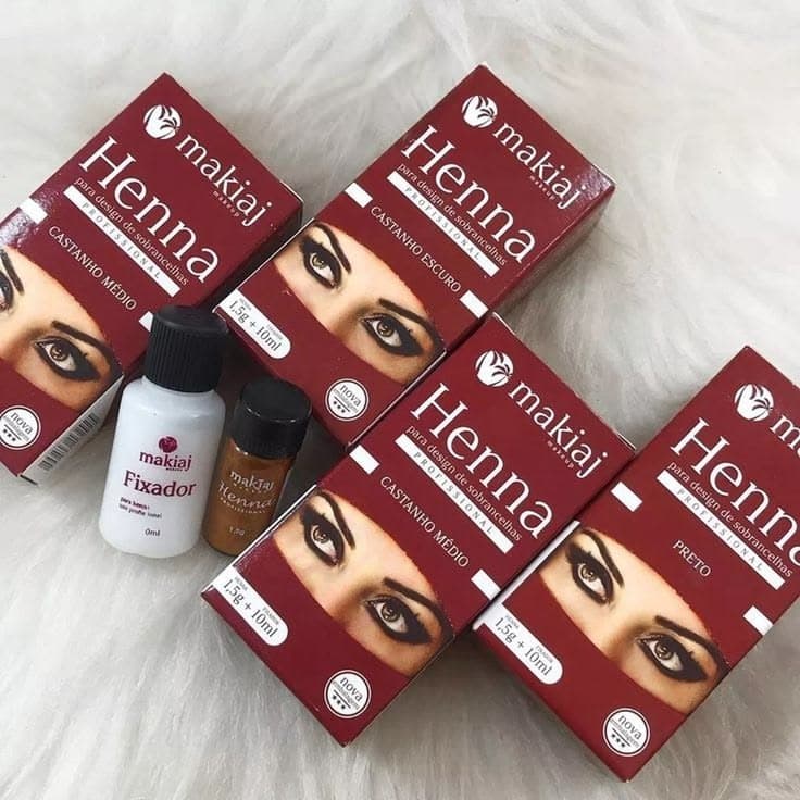 Henna Makiaj Profissional Para Sobrancelhas com Fixador – Sobrancelhas Perfeitas, Definidas e Naturais 1,5g