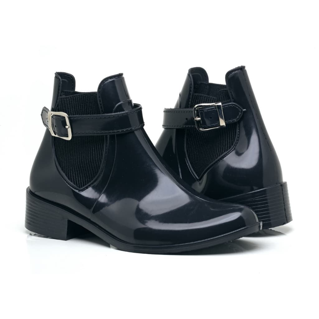Bota Galocha Feminina Antiderrapante Macia Para Chuva E Frio Coturno De Borracha PVC Cano Baixo