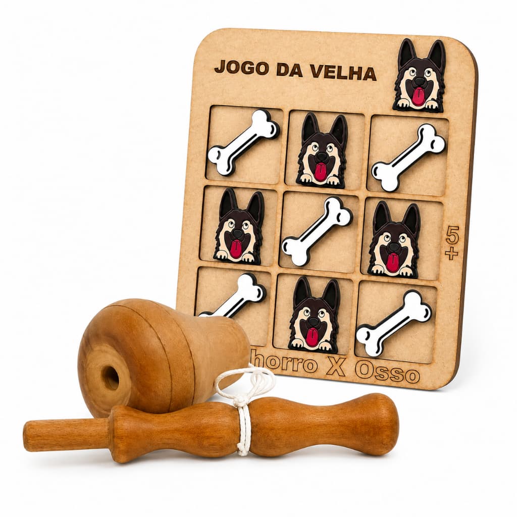 Diversão em Dobro: Jogo da Velha e Bilboquê Infantil