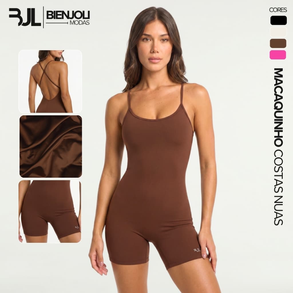 Macaquinho Feminino Treino Academia ZERO TRANSPARÊNCIA Fitness Costas Nuas Estilo e Modelagem Exclusiva