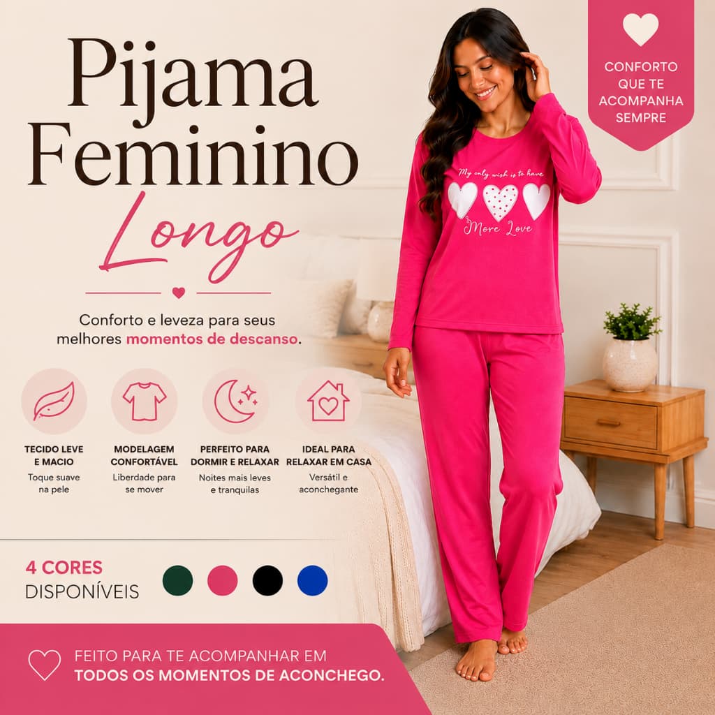 Pijama Feminino Longo Manga Longa Calça Longa Conjunto Inverno Roupa de Dormir Super Macio Confortável Estamp