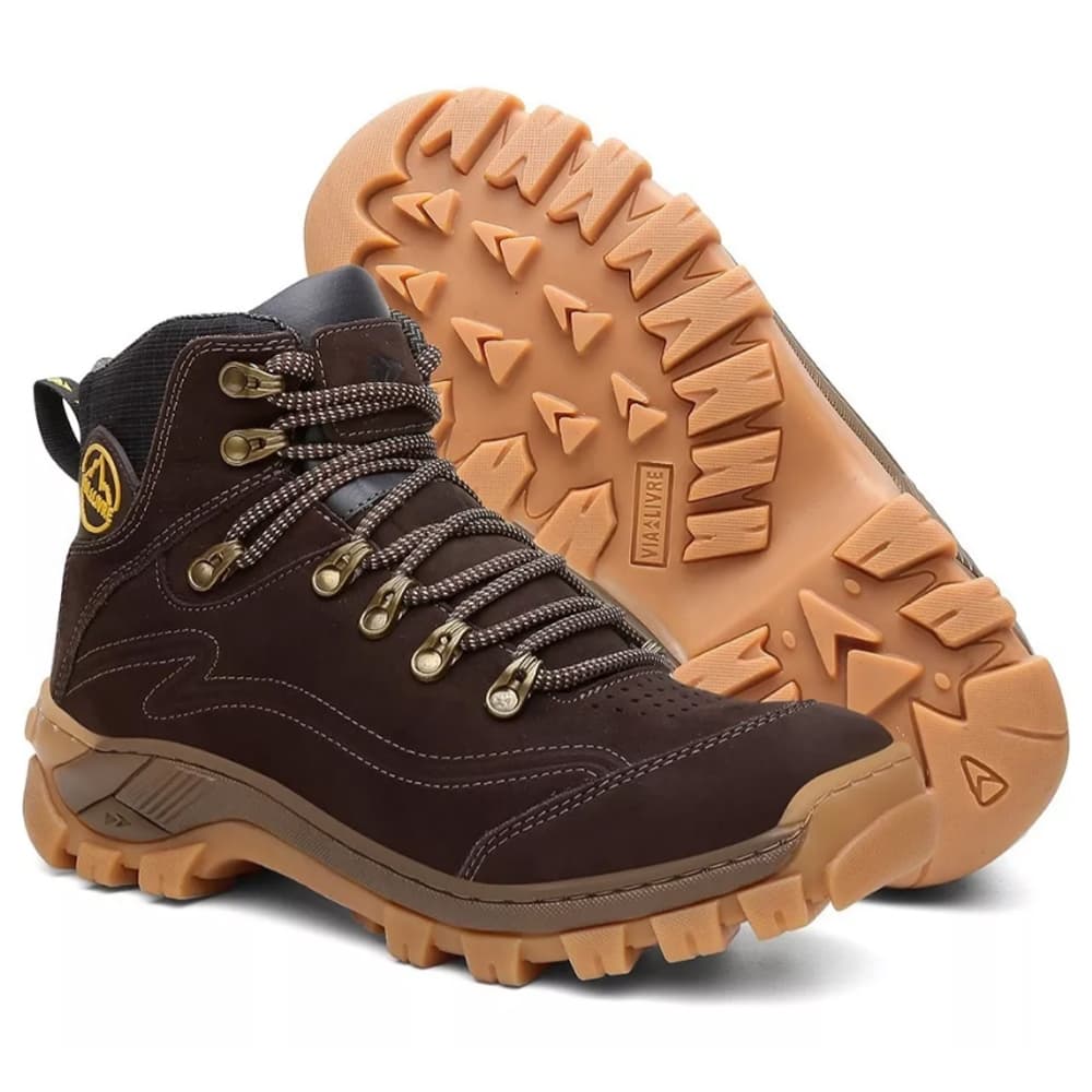 Bota em Couro Masculina Coturno Adventure com CA