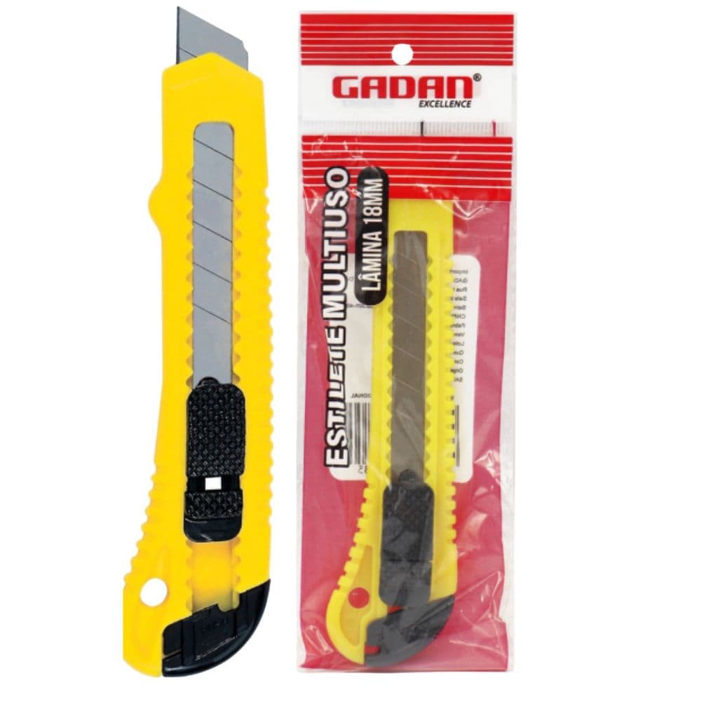 Estilete Profissional Multi Uso Gadan Lâmina  18mm Largo Reforçado