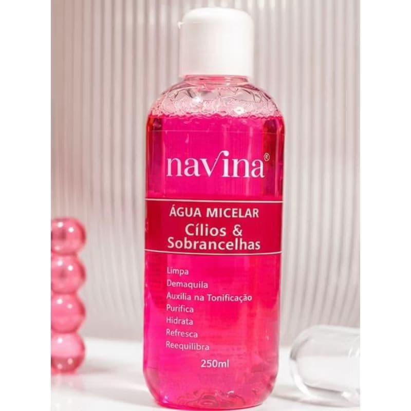 Água Micelar 250ml para Limpeza de Cílios, Sobrancelhas e Rosto