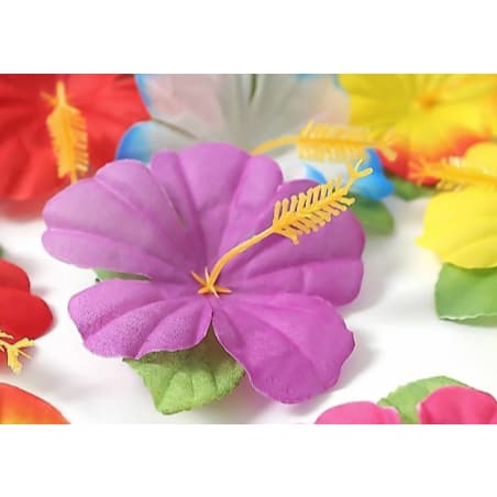 Kit com 10 Flores de Hibisco Artificial para Decoração