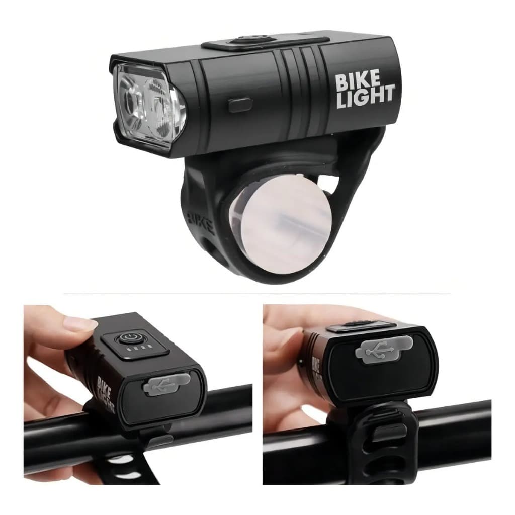 Farol Lanterna para Bicicleta T6 2 LED Potente MTB à Prova d'Água Recarregável USB 2500mAh