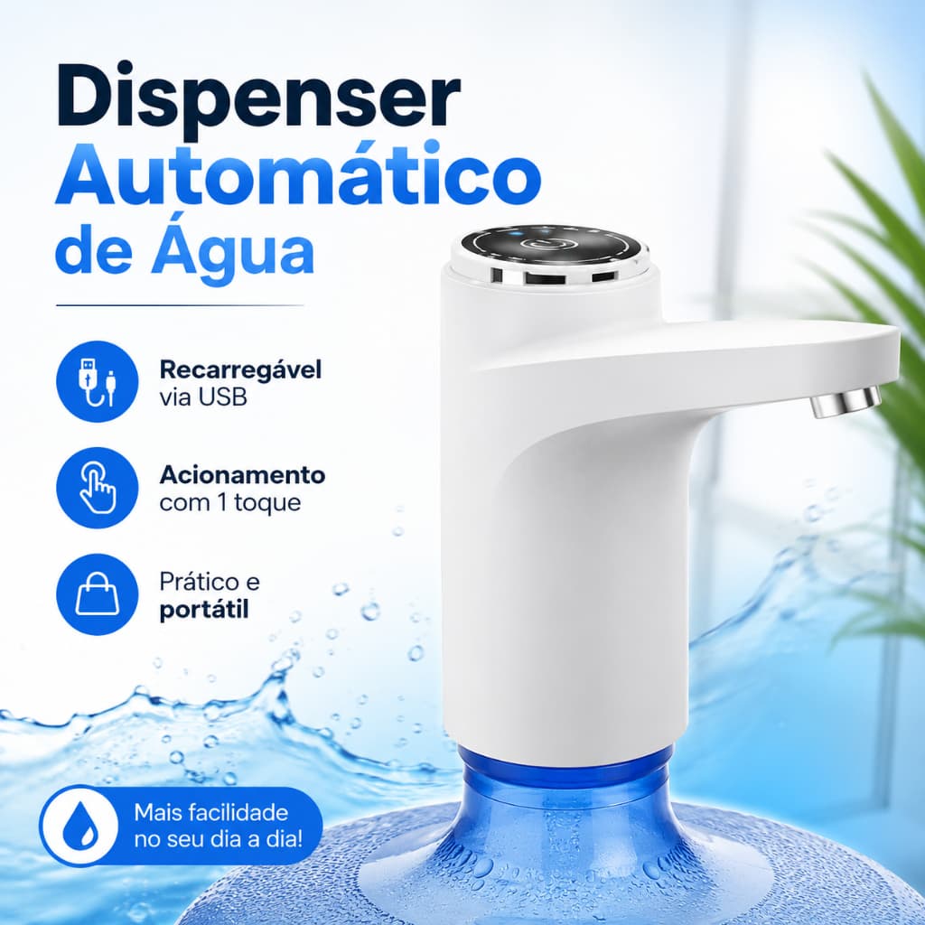 Bebedouro Bomba Elétrica Para Galão Água Bomba Recarregável Facil Instalar Para Galão De 5L/10L/20L