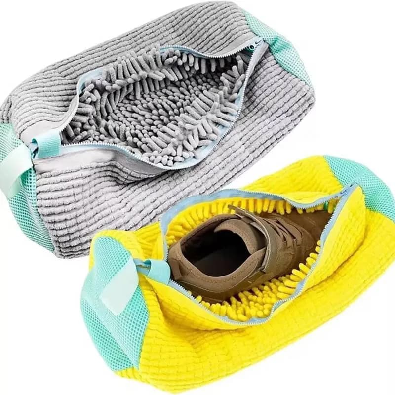 Saco de Lavagem Para Tênis Máquina de Lavar Capa Protetora Para Sapatos Com Zíper Acolchoado