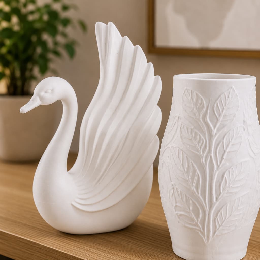 KIT DECORAÇAO MODERNA CISNE+VASO Decoraçao Sala Quarto Hall Mesa Aparador Luxo Moderno