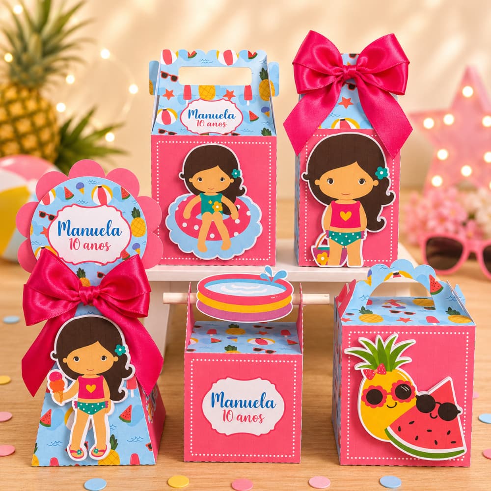 Kit Festa Poll Party Menina Personalizado Pegue e Monte Lembrancinhas Festa Infantil