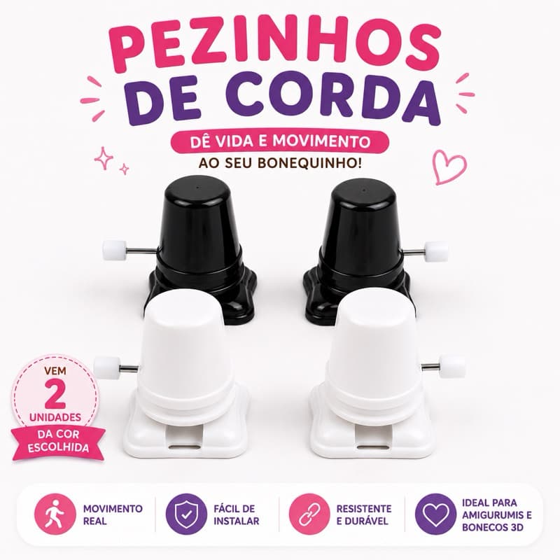 Pezinhos de Corda para Amigurumi e Bonecos 3D | 2 Unidades