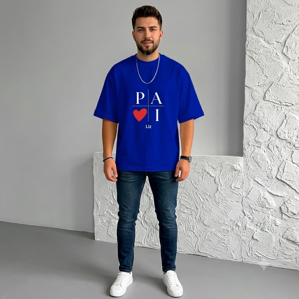 Camiseta Básica Personalizada Pai Com Nome Dos Filhos Camisa 100% Algodão Presente Especial Dia Dos Pais