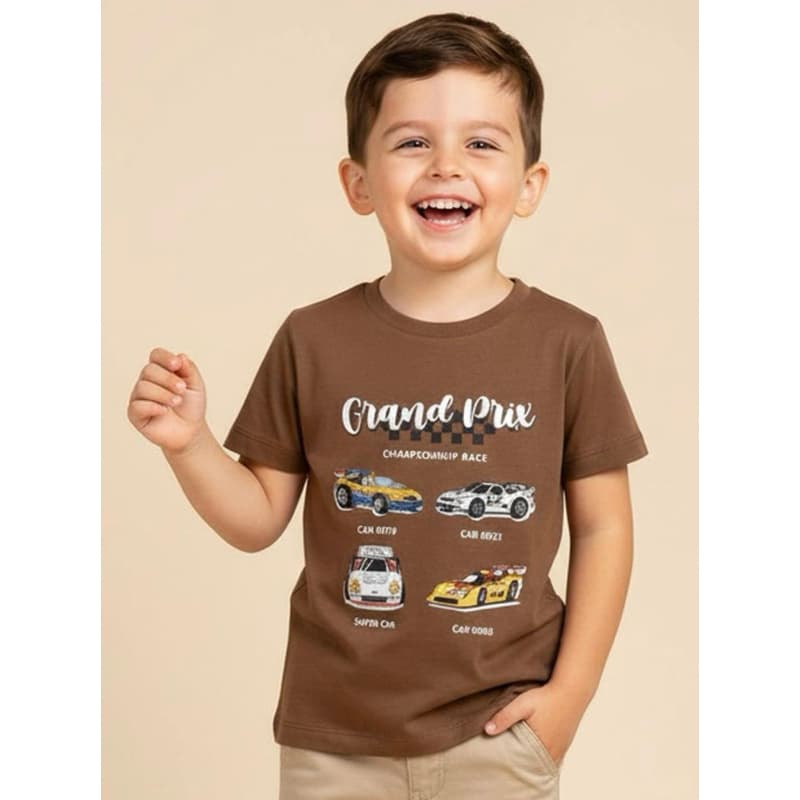 Camiseta Infantil Carros Grand Prix 100% Algodão Menino