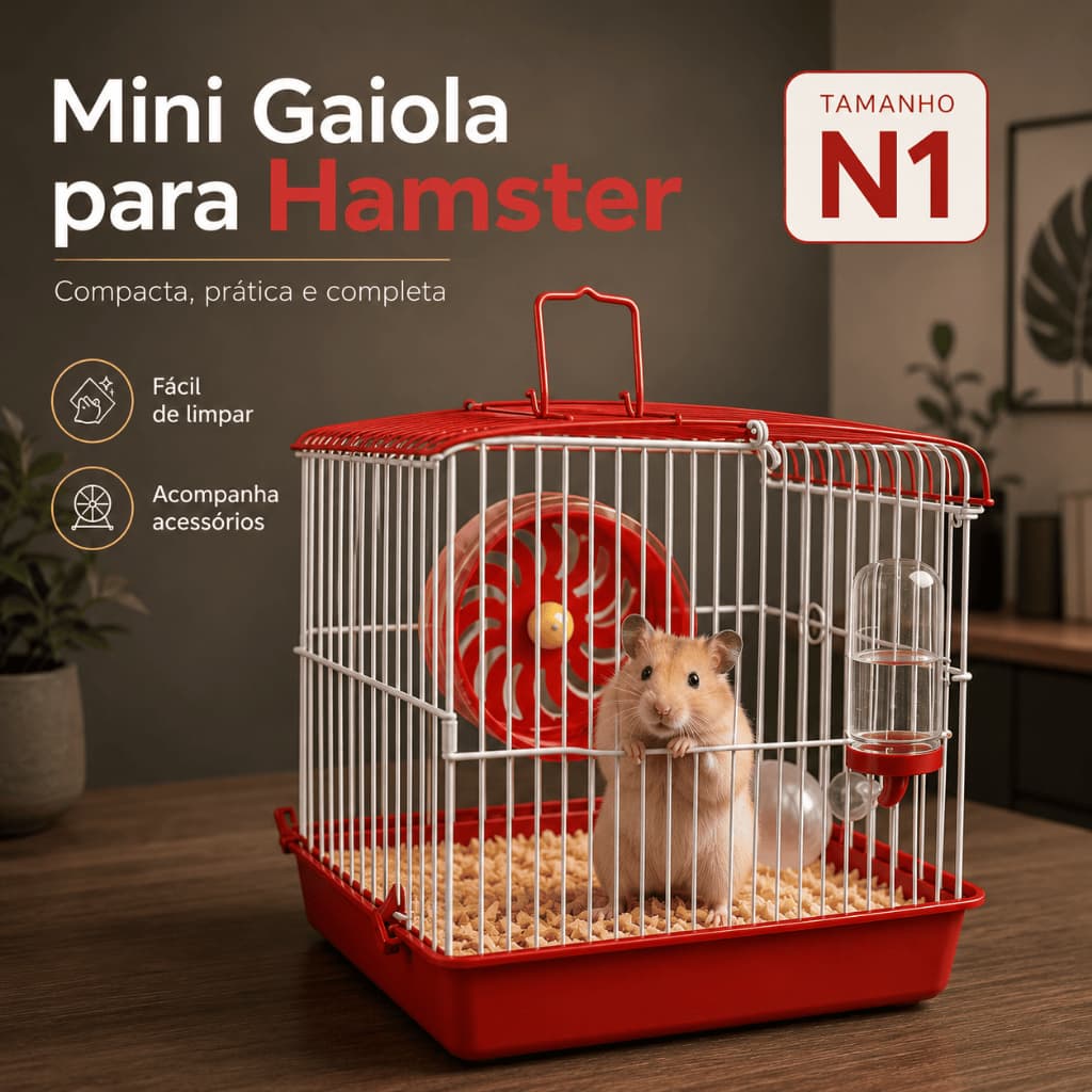 Gaiola N1 Para Hamster e Pequenos Roedores Acessórios