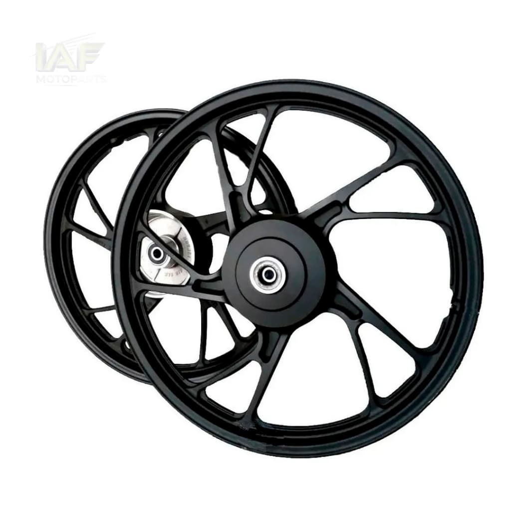 PAR RODAS LIGA LEVE PE DE GALINHA CG TITAN 150 2004 - 2013 START 160 FREIO TAMBOR PRETO