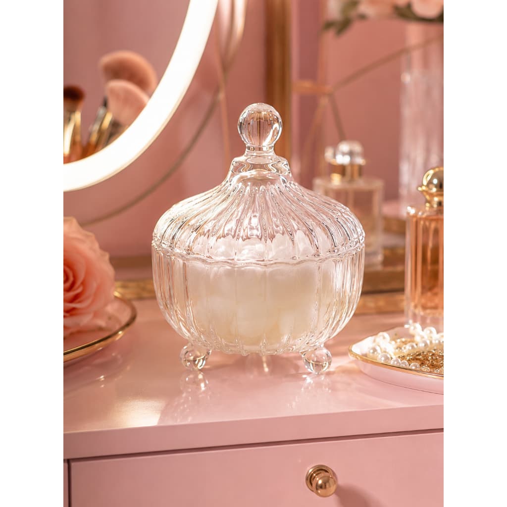 Potiche de Vidro Cannelle com Tampa Multiuso Dolce Home