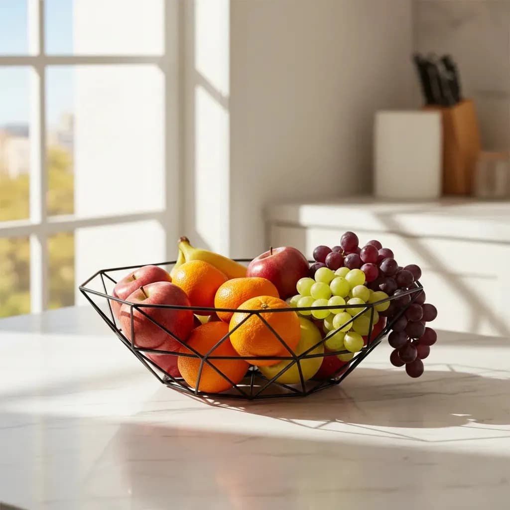 Fruteira Aramada Metal Decorativa Cesta De Mesa 26 Cm Fruta Fruteira Aramada Metal Decorativa Cesta De Mesa 26 Cm Fruta