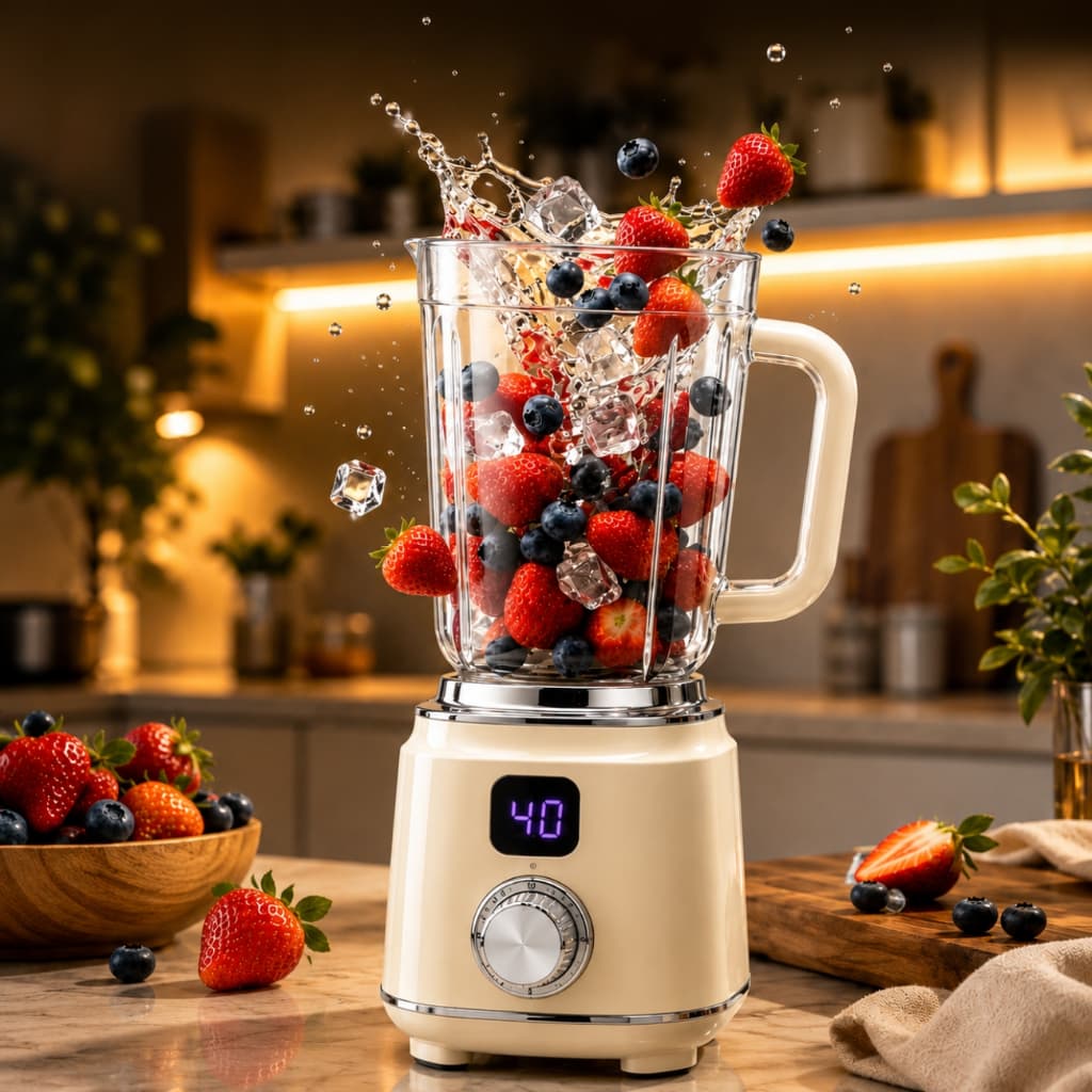 Mini Liquidificador Retrô Portátil 600ml Recarregável USB