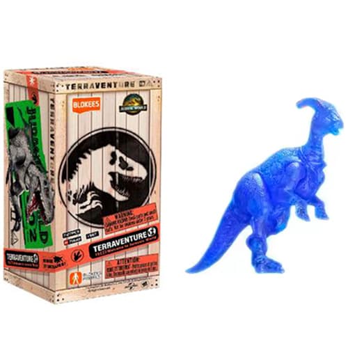 Boneco Jurassic World Blokees Novo Sem Caixa Parassaurolofo Azul