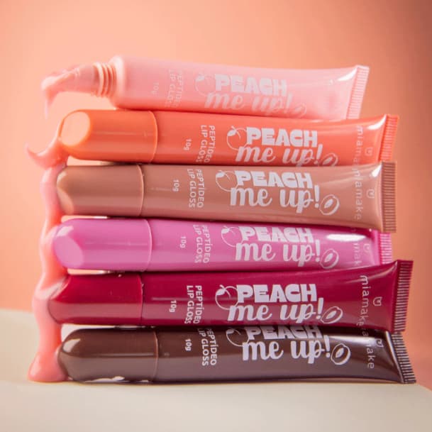 Peptídeo Lip Gloss Hidratante Peach Me Up Mia Make