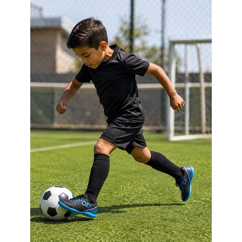 Chuteira Society Infantil Menino Futebol Campo Sintético Trava Baixa Antiderrapante Confortável Leve Escolar