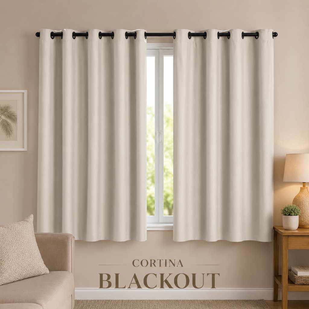 Cortina Blackout PVC 2 Metros Cortina Sala Quarto Cozinha Cortina Corta Luz Impermeável