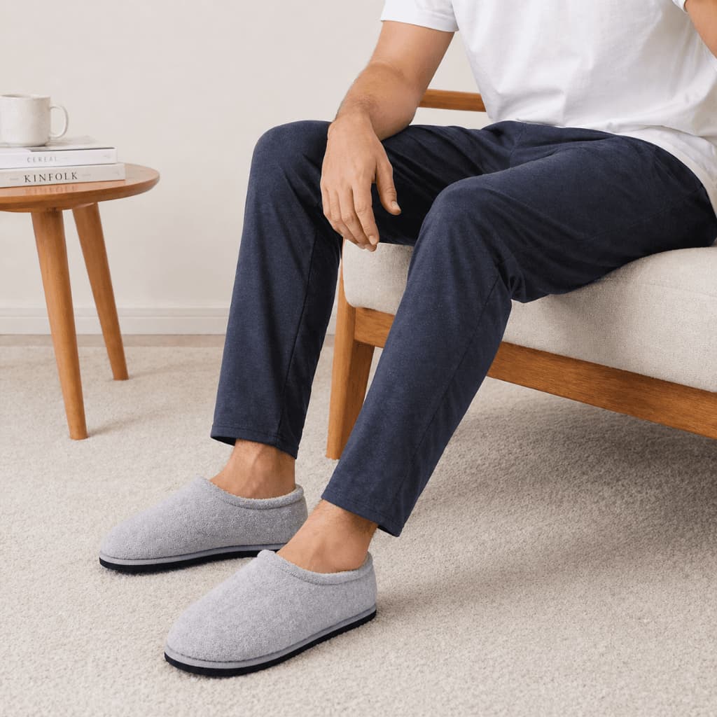 Pantufa Sapatilha Feminina Fechada Atoalhada com Pelúcia Macia Quentinha Antiderrapante para Inverno
