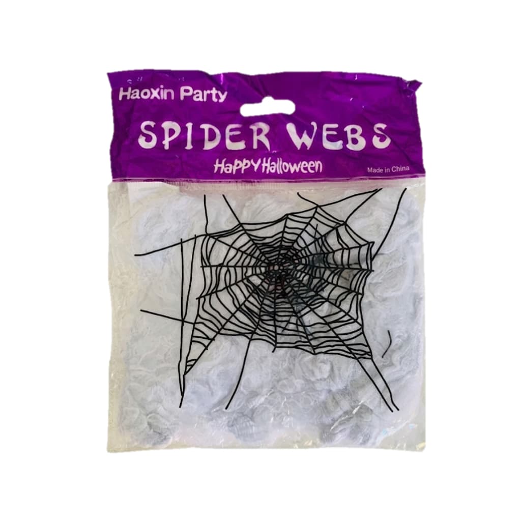 Teia Decorativa Halloween Branca com Aranhas Enfeite Festa Terror