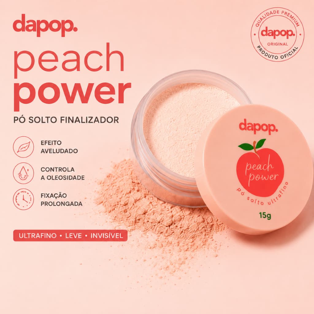 🍑 Pó Solto Finalizador Peach Power Dapop 15g