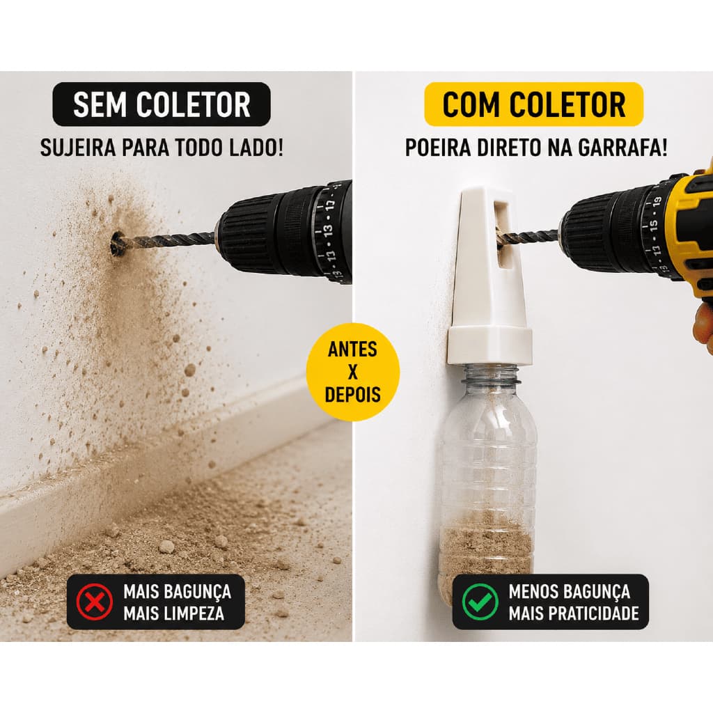 Coletor de Poeira para Furadeira Universal Adaptador Garrafa PET