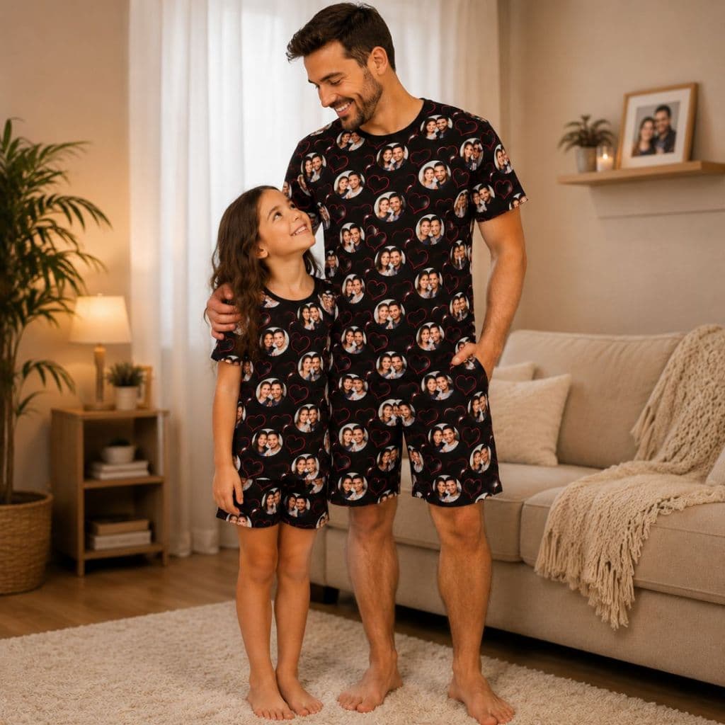 Kit Pijama Personalizado com Fotos para o Dia dos Pais - Presente Especial e Único!