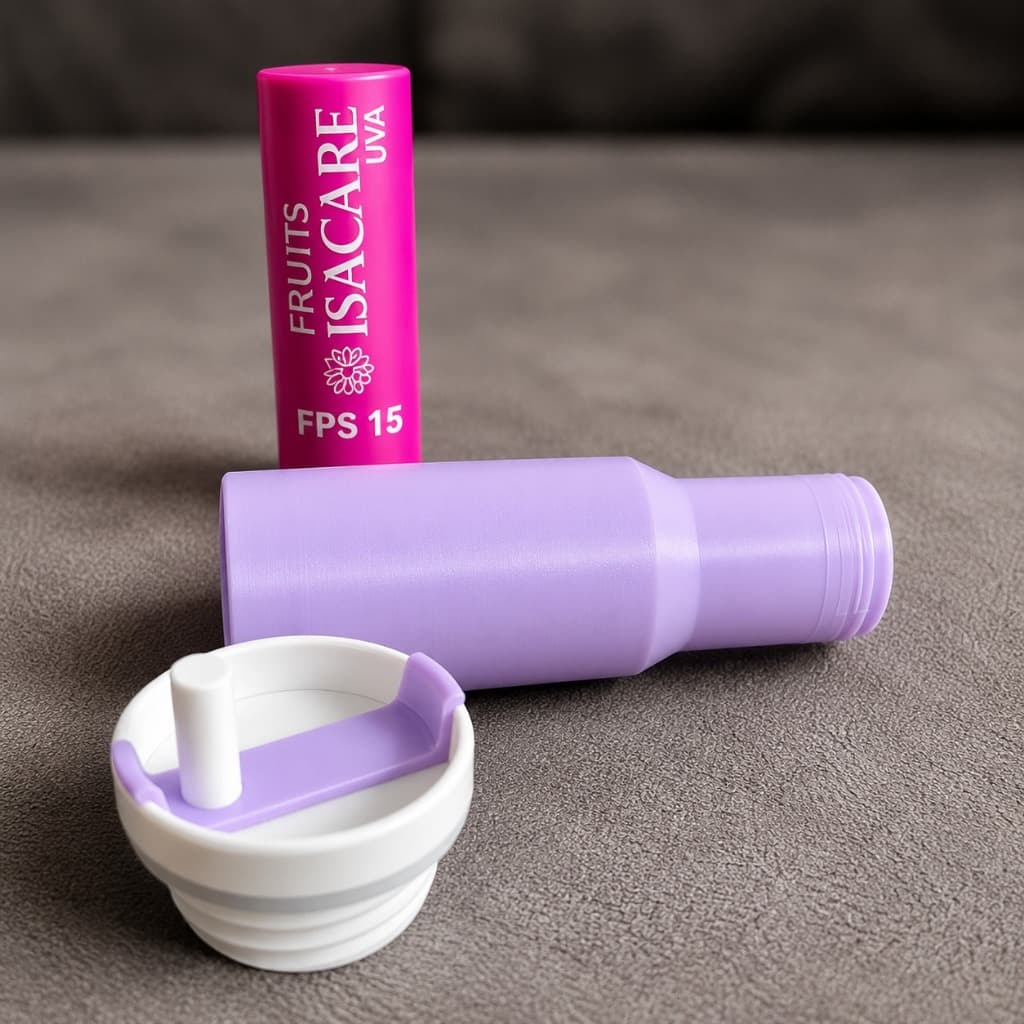 Porta-batom em miniatura com chaveiro Hidratante labial Copo Frasco com tampa de rosca Fitness