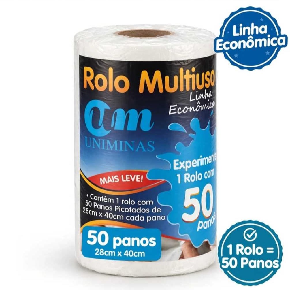 Rolo Multiuso com 50 Panos 28x40cm Linha Econômica - Uniminas