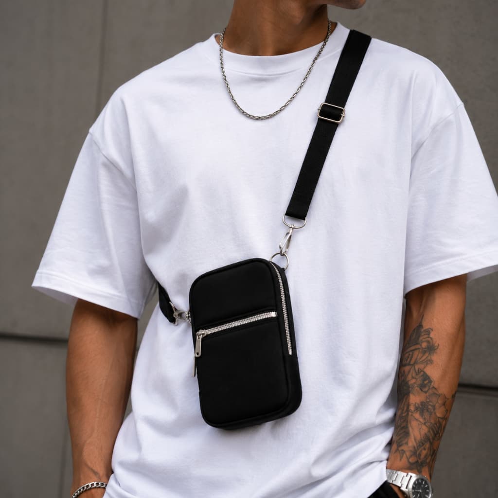 Bolsa Lisa Transversal Shoulder Bag Pochete Unisex Mini Masculina e Feminina Promoção