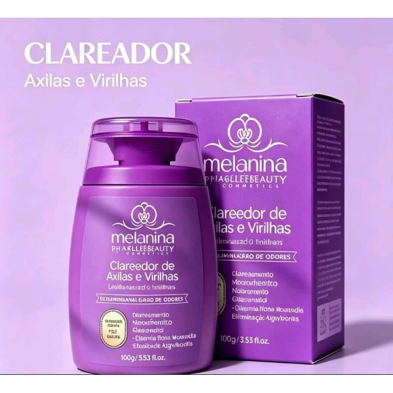 Clareador para Axilas e Virilhas 100g – Uniformizador de Tom com Niacinamida | Hidrata e Cuida da Pele.