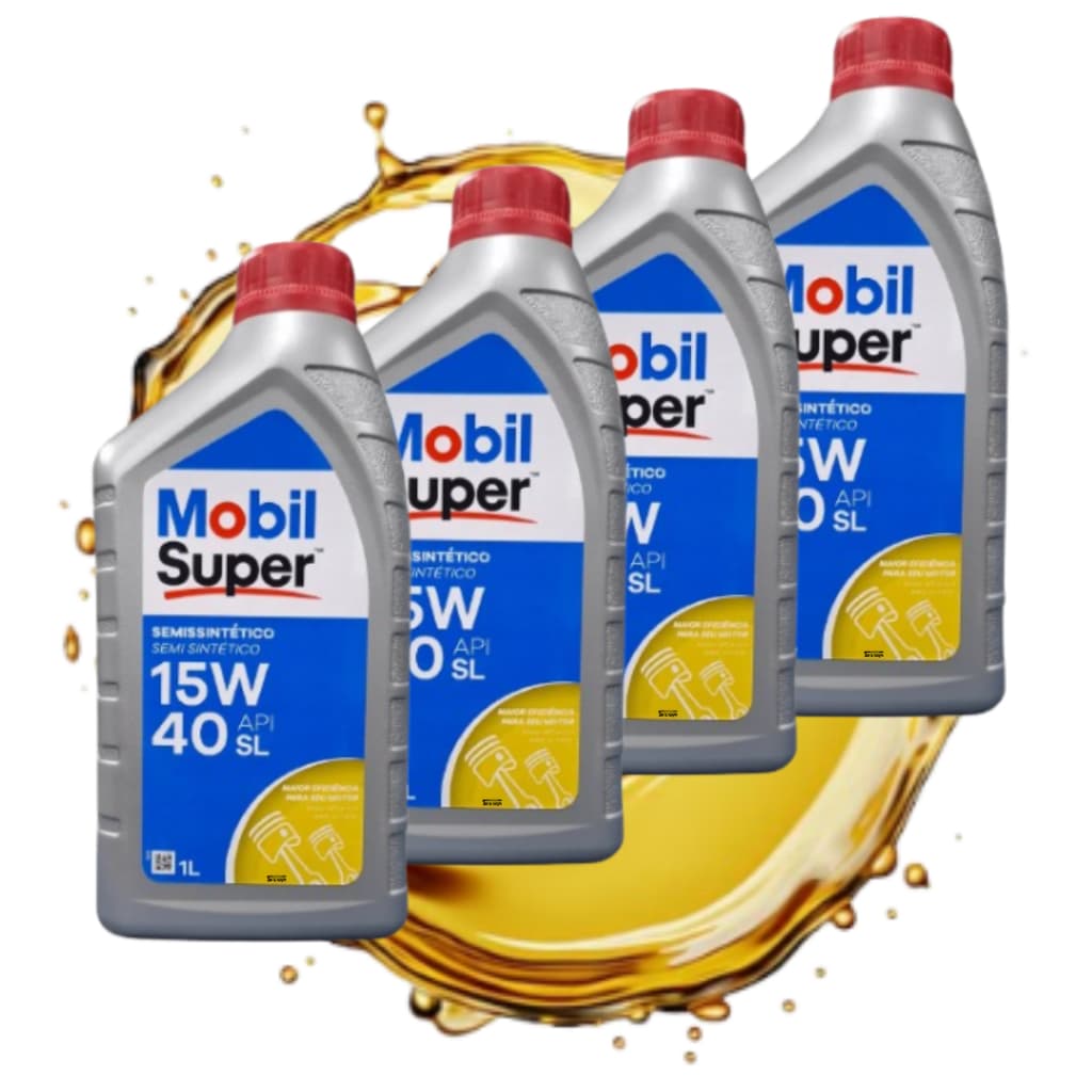 Óleo De Motor Semi-sintético Mobil 15w40 API SL Fiat GM Ford Volkswagen Honda Toyota Mitsubishi  S