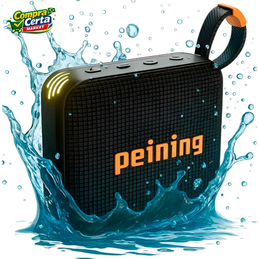 Caixa De Som Speaker Bluetooth RGB Portátil 6W A prova de água