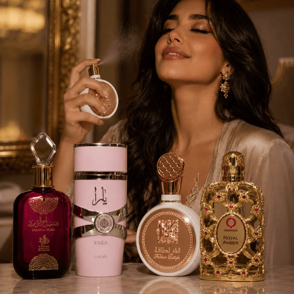 Kit 4 Perfumes  Luxo Feminino Arabe Lacrado Embalagem de Vidro 100ml