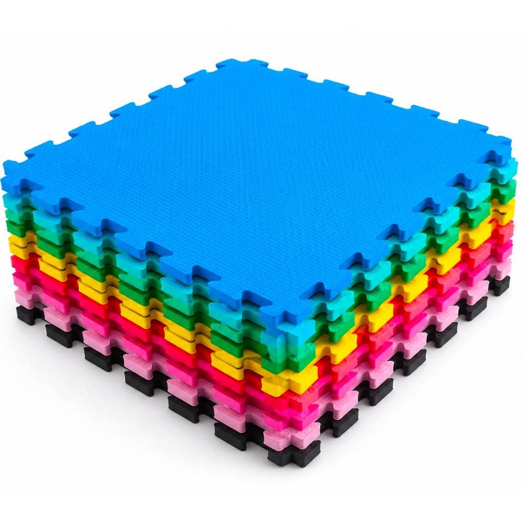 Kit Tatame Eva Colorido 50x50 10mm Bebe Brinquedoteca Tapete Infantil