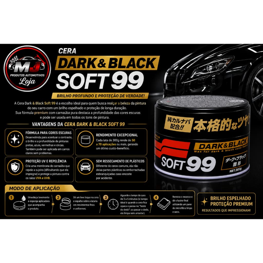 Cera Japonesa Soft99 Dark & Black Wax