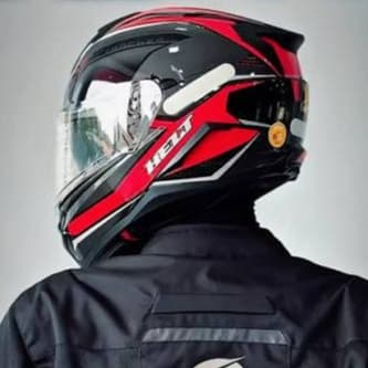 Capacete Helt Preto Vermelho Tracker Glass Move Brilhante Moto Com óculos interno Fumê