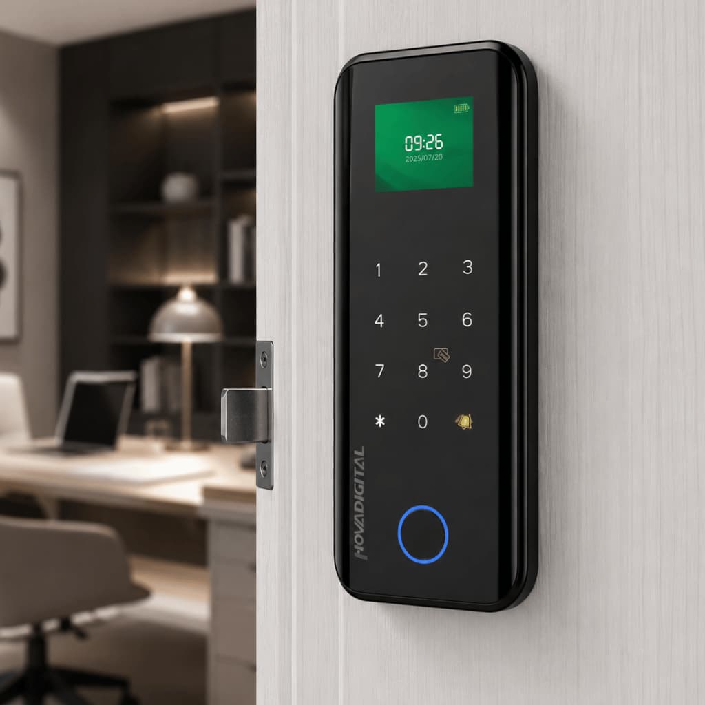 Fechadura Nova Digital Wi-Fi Para Porta De Vidro Controle De Acesso Lumini