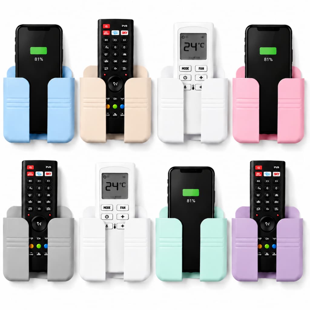 Kit Com 8 Suportes De Parede Multifuncional Para Controle Remoto Celular Carregador E Acessórios