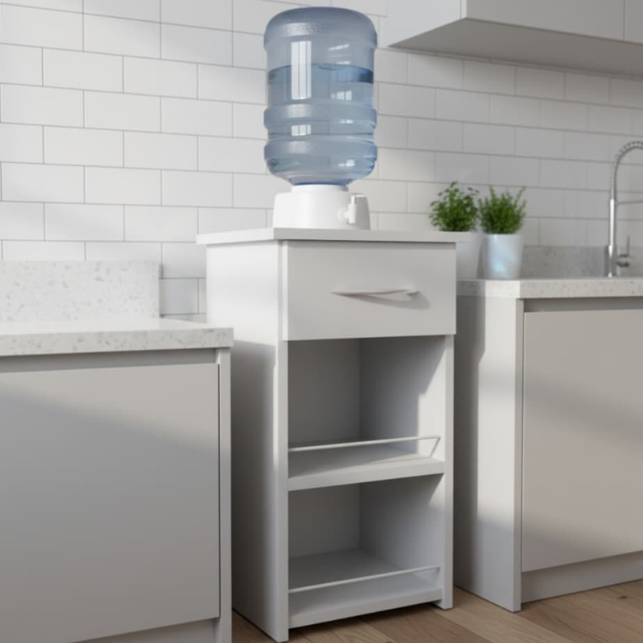 Balcão Armário De Cozinha Multiuso Com Gaveta Branca Base Microondas Ou Utensilios