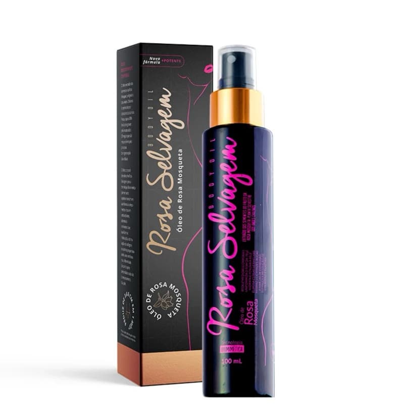 Rosa Selvagem - Óleo corporal Clareador de manchas, foliculite e estrias vermelhas 100ml