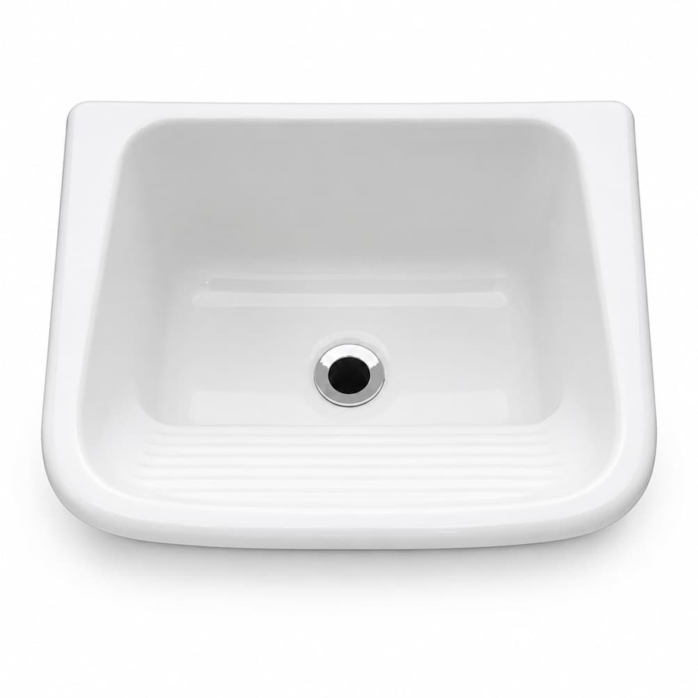 Tanque de Lavar Roupa Decoralita 50x40 Branco Neve 18L Thermo Fibra Alta Resistência e Durabilidade Top Da Linha Oferta!